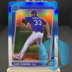 2021 Donruss Optic Dane Dunning #75 Rated Rookie Carolina Blue/White Prizm